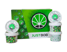 Kit JustBob Marihuana CBD - Fondo Verde con Envases